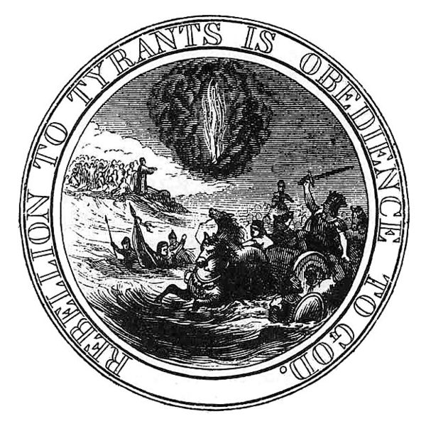 This is the proposed seal for the United States by its founders.  Notice the pillar of fire.  The founders knew their Torah.